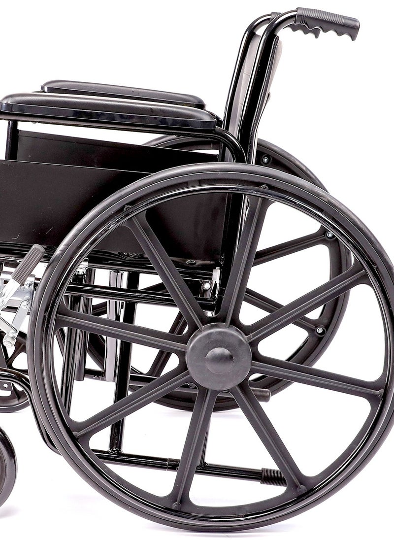 Top Medi Heavy Duty Steel Manual Wheelchair Foldable Comfortable  - Image 4