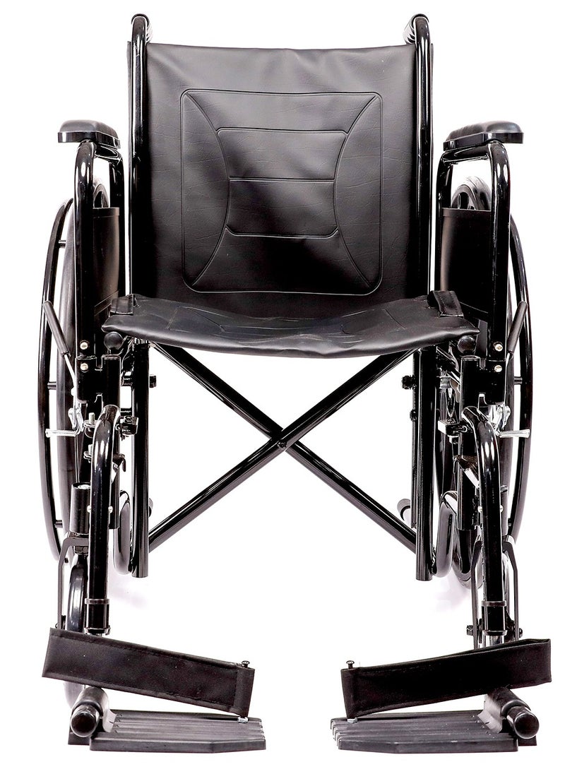 Top Medi Heavy Duty Steel Manual Wheelchair Foldable Comfortable  - Image 5