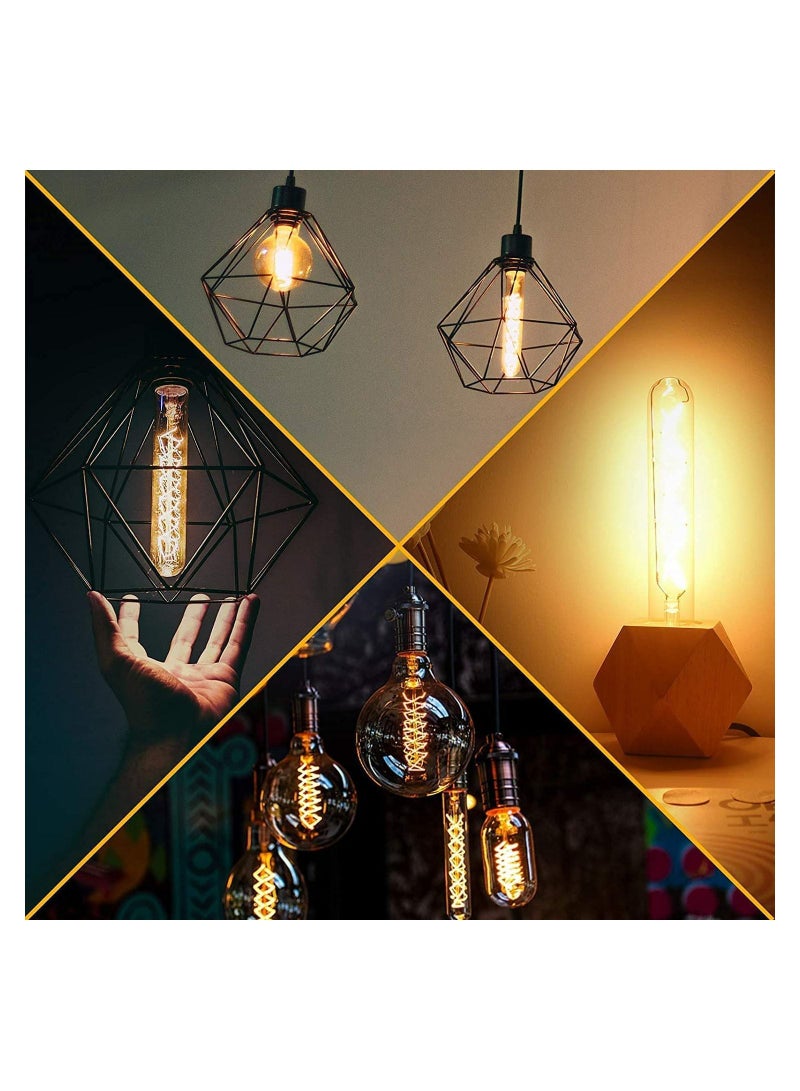 مصابيح LED T30 قابلة للتعتيم، قاعدة E26، مصباح إديسون 40 واط قابل للتعتيم، أبيض دافئ 2200K كهرماني، مصباح ضوء أنبوبي بطول 7.3 بوصة، مصباح LED مرن طويل بخيوط ناعمة، مصباح إديسون بخيوط حلزونية عتيقة (2 قطعة) - Image 3