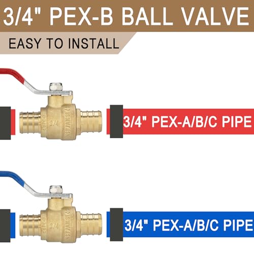 Lingmfg 4 Pieces Lingmfg 34 PEXB Crimp Ball Valve Shut Off Valve LINGBV134F18074 - Image 3