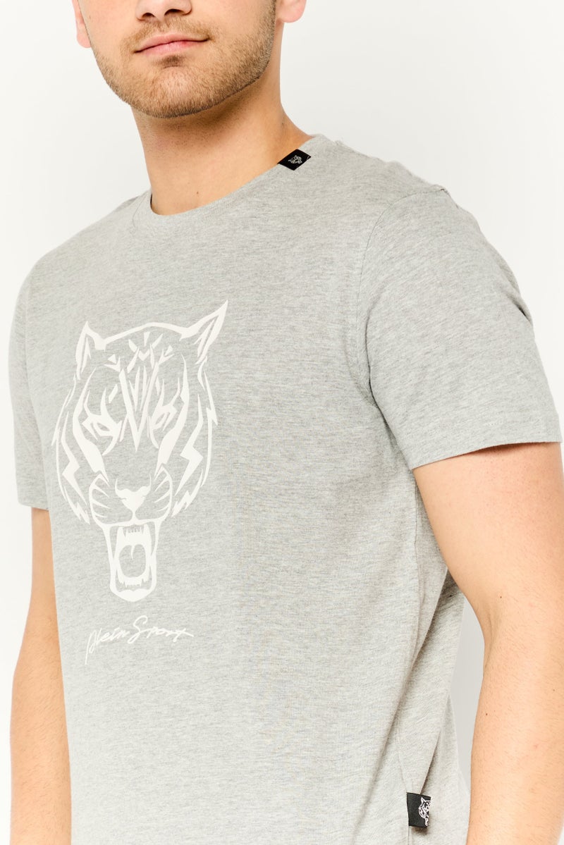 PHILIPP PLEIN تي شيرت رياضي للرجال بأكمام قصيرة، خارجي، رمادي - Image 3