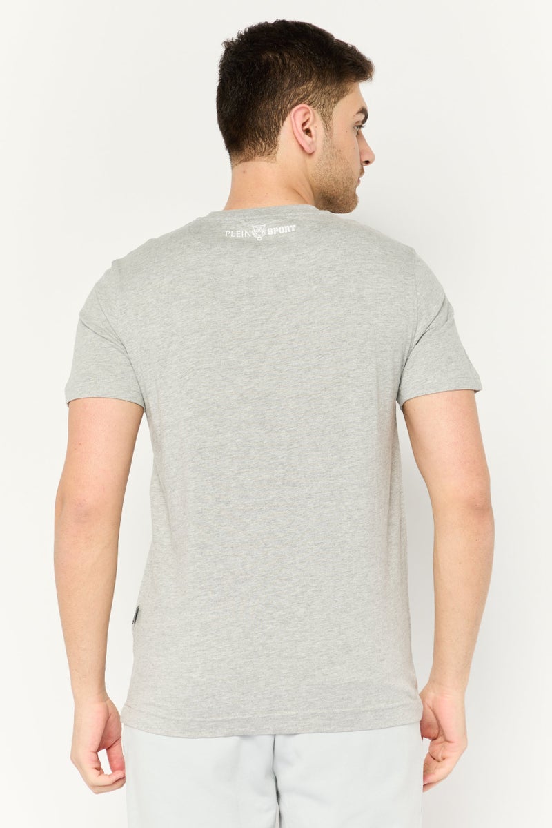 PHILIPP PLEIN تي شيرت رياضي للرجال بأكمام قصيرة، خارجي، رمادي - Image 4