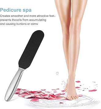 Lifestan Pedicure Foot File and Callus Remover for Hard Skin Professional Stainless Steel Foot Rasp File with Ten Free Refill Grits DoubleSided Replacement Pads Easy Feet Scrubber for Bath Pedicure Salon - Image 2