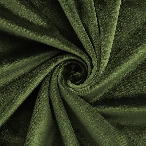MaiMaiSuan Dark Olive Green Velvet Fabric, 60" Wide Soft Stretchy Velvet Upholstery Fabric, 1 Yard Velvet Material for Upholstery Sofa Chair Cover DIY Sewing Costume Craft Curtain - Image 5