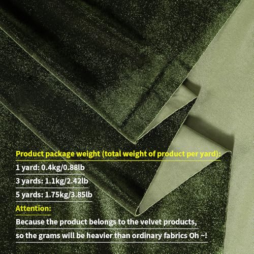 MaiMaiSuan Dark Olive Green Velvet Fabric, 60" Wide Soft Stretchy Velvet Upholstery Fabric, 1 Yard Velvet Material for Upholstery Sofa Chair Cover DIY Sewing Costume Craft Curtain - Image 3