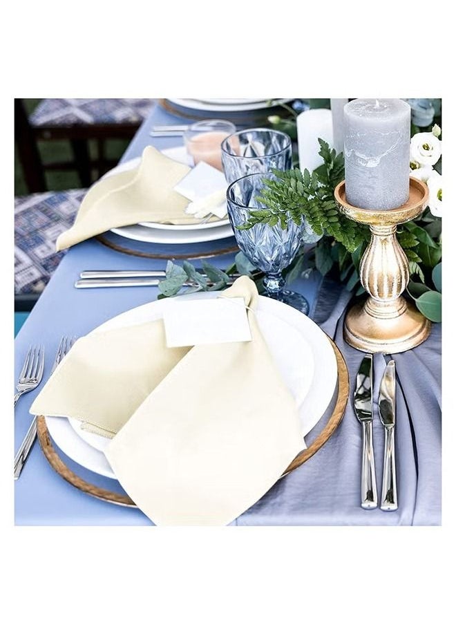 Ant - Satin Napkins, Square Table Napkins, 10 Pcs 17x17" Soft Dinner Napkins Elegant Silk Napkins for Dinner Wedding Parties, Soft Smooth Fabric Washable Napkins for Parties, Weddings and Dinners (Ivory) - Image 1