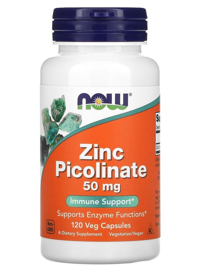 now Zinc Picolinate 50 mg 120 Veg Capsules