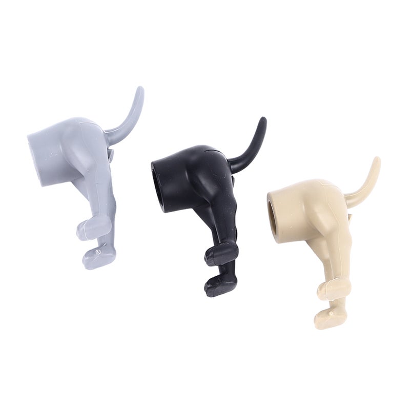 3PCS Dog Butt Toothpaste Topper Tooth Paste Dispenser Cap Squeezing Head for Kids Black Brown Gray - Image 4