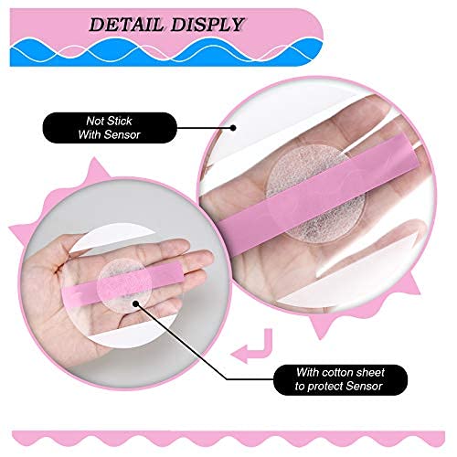 Nuanchu Shower Waterproof Patch Freestyle Transparent Adhesive Patches Waterproof Sensor Covers Precut Clear Protection Stickers Clear CGM Overpatch Tape Without Hole, Blue and Pink (60 Packs) - Image 3