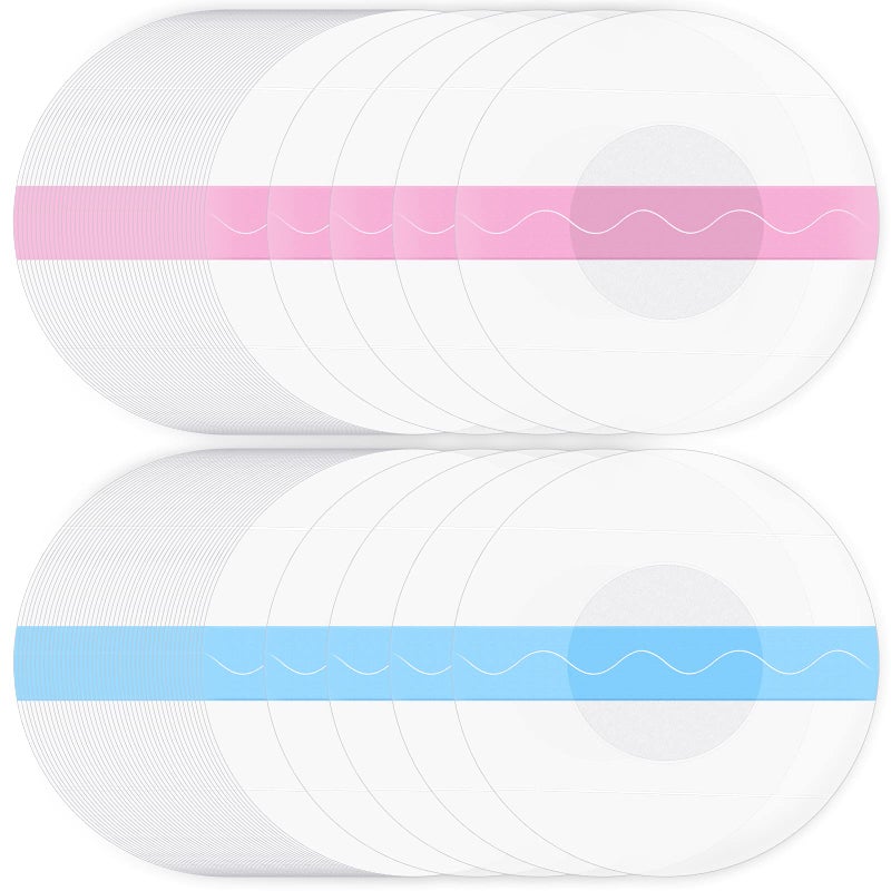 Nuanchu Shower Waterproof Patch Freestyle Transparent Adhesive Patches Waterproof Sensor Covers Precut Clear Protection Stickers Clear CGM Overpatch Tape Without Hole, Blue and Pink (60 Packs) - Image 1