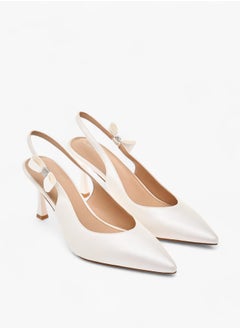 Flora Bella By Shoexpress Women Bow Accent Slingback Shoes with Flared Heels Ramadan Collection  - Image 1