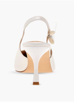 Flora Bella By Shoexpress Women Bow Accent Slingback Shoes with Flared Heels Ramadan Collection  - Image 5