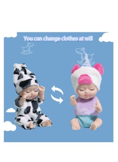 SYOSI Mini Reborn Dolls, 3.5 Inch Mini Doll Toy, Mini Newborn Reborn Baby Sleeping Rebirth Dolls, Small Mini Dolls with Clothes, for Children, Boys, Girls, Gift, Safe and Comfortable Material (8 Pieces)  - Image 5