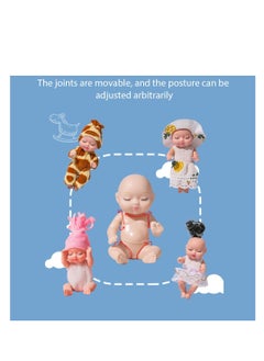 SYOSI Mini Reborn Dolls, 3.5 Inch Mini Doll Toy, Mini Newborn Reborn Baby Sleeping Rebirth Dolls, Small Mini Dolls with Clothes, for Children, Boys, Girls, Gift, Safe and Comfortable Material (8 Pieces)  - Image 2