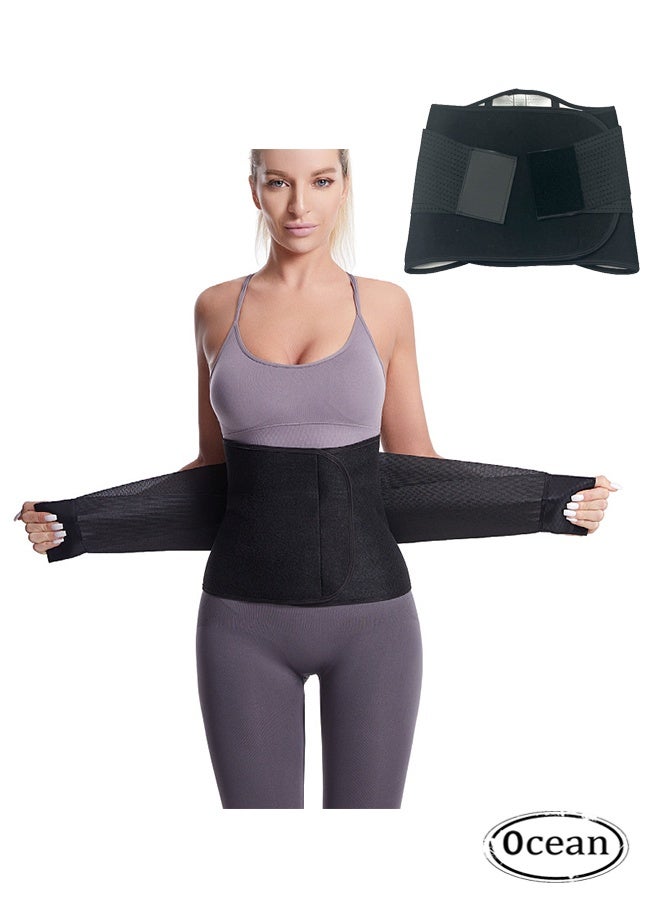 أوشن حزام مدرب الخصر للمرأة, حزام الحزام الرياضي, تسخير الساونا الخصر مقطع البطن الفرقة عرق حزام الحزام الرياضي, حزام التمرين مع أحزمة قابلة للتعديل, تسخير جسم شكل الحزام (L) - Image 1