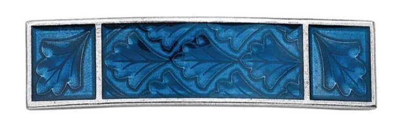 DANFORTH  Leaf Cobalt Large Barrette  Handcrafted Pewter Hair Barrettes For Women  3  Long by  Wide  Made In USA