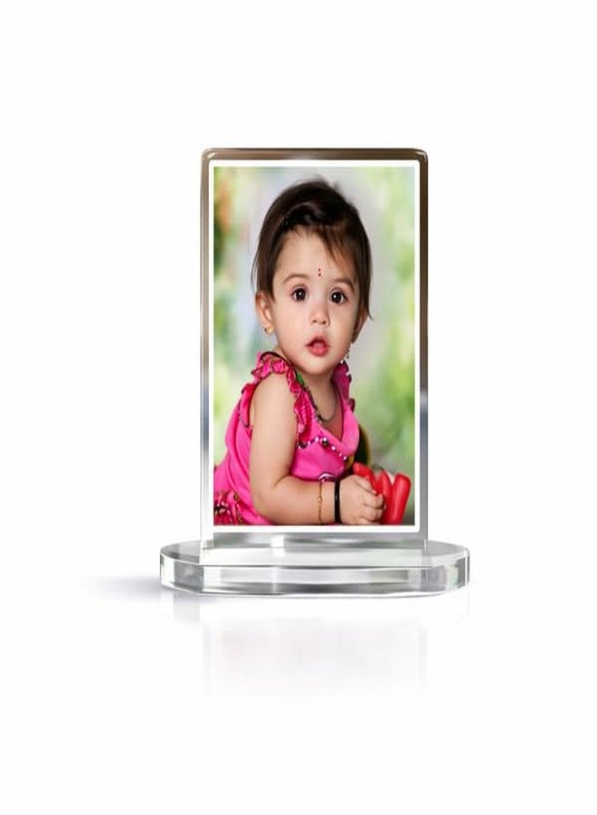 TERA MERA GIFT هدية تيرا ميرا | إطار صور أكريليك صغير حسب الطلب | قطعة عرض شفافة 3 مم تُوضع على الطاولة | حامل تذكاري للسيارة | هدية رومانسية للزوجة أو الزوج أو الوالدين - Image 1