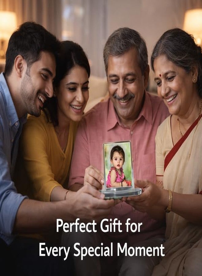 TERA MERA GIFT هدية تيرا ميرا | إطار صور أكريليك صغير حسب الطلب | قطعة عرض شفافة 3 مم تُوضع على الطاولة | حامل تذكاري للسيارة | هدية رومانسية للزوجة أو الزوج أو الوالدين - Image 3
