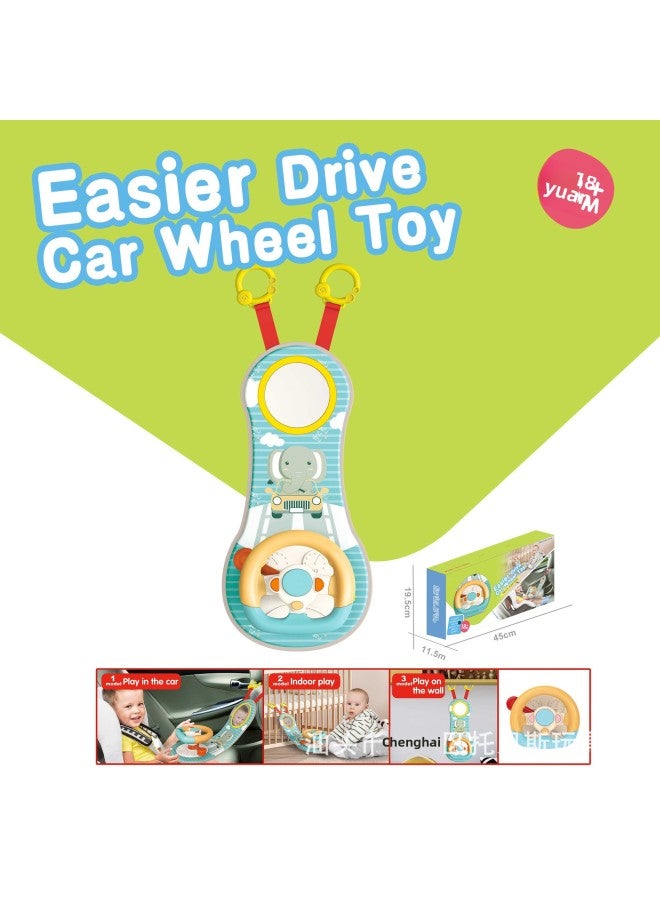 Children's Simulation Steering Wheel Toy Car Rear Seat Infant Educational Baby Children's Early Education Toy-Color:Frog-cartoon Steering Wheel - Image 2