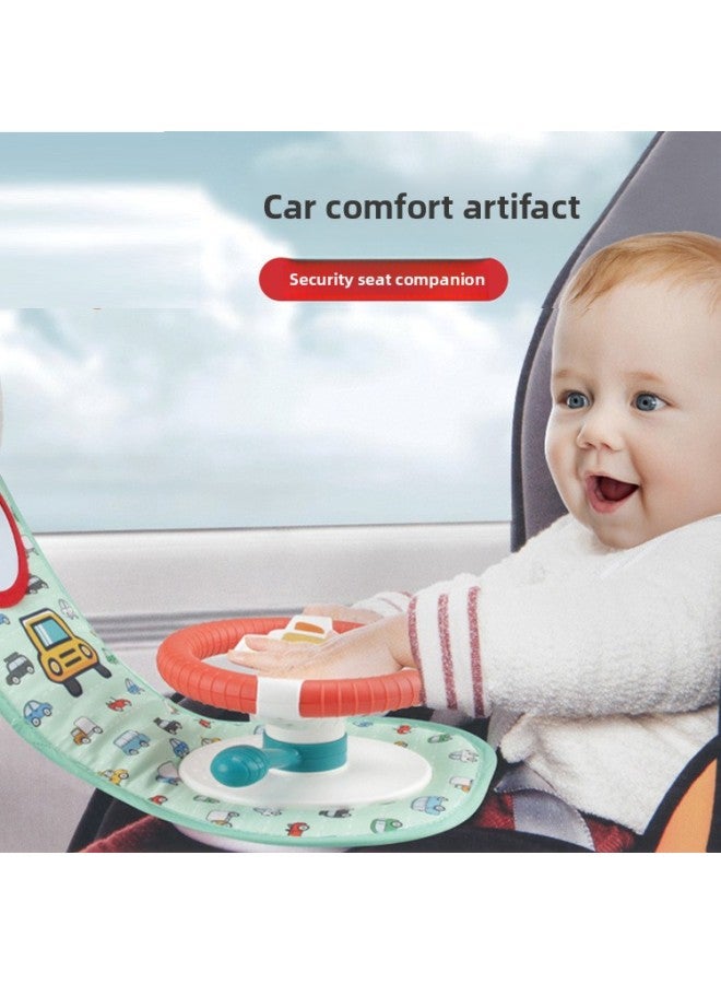 Children's Simulation Steering Wheel Toy Car Rear Seat Infant Educational Baby Children's Early Education Toy-Color:Frog-cartoon Steering Wheel - Image 3