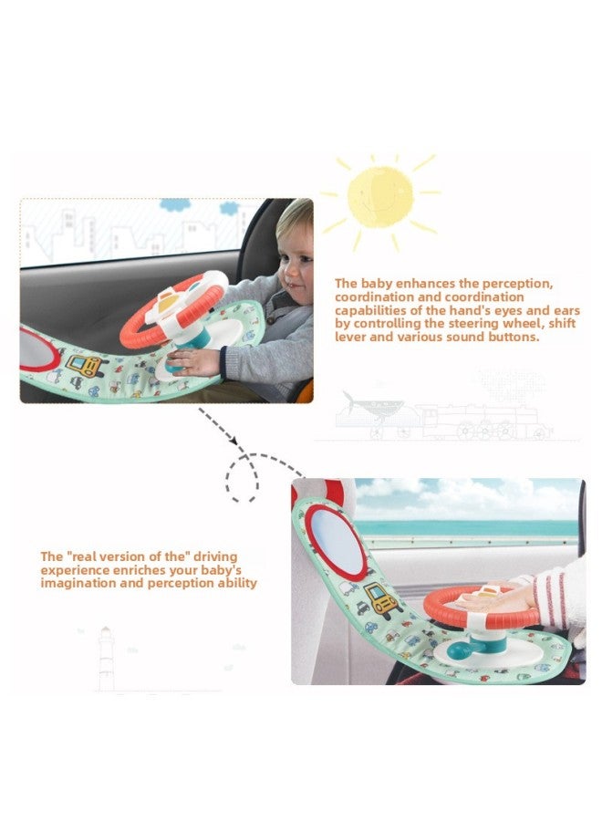 Children's Simulation Steering Wheel Toy Car Rear Seat Infant Educational Baby Children's Early Education Toy-Color:Frog-cartoon Steering Wheel - Image 5