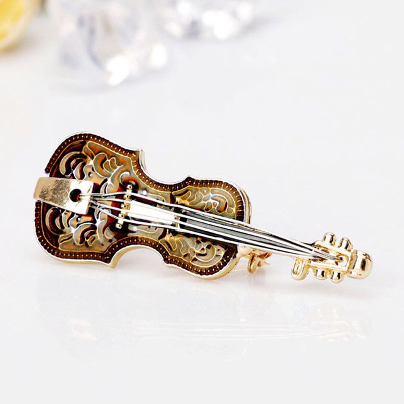Mini Violin Brooch: Brown Alloy, Eye Catching Elegant Design - Unique Vintage Exquisite Pin for Holiday Gifting, Music Lovers, Daughters, Moms And Friends - Image 5