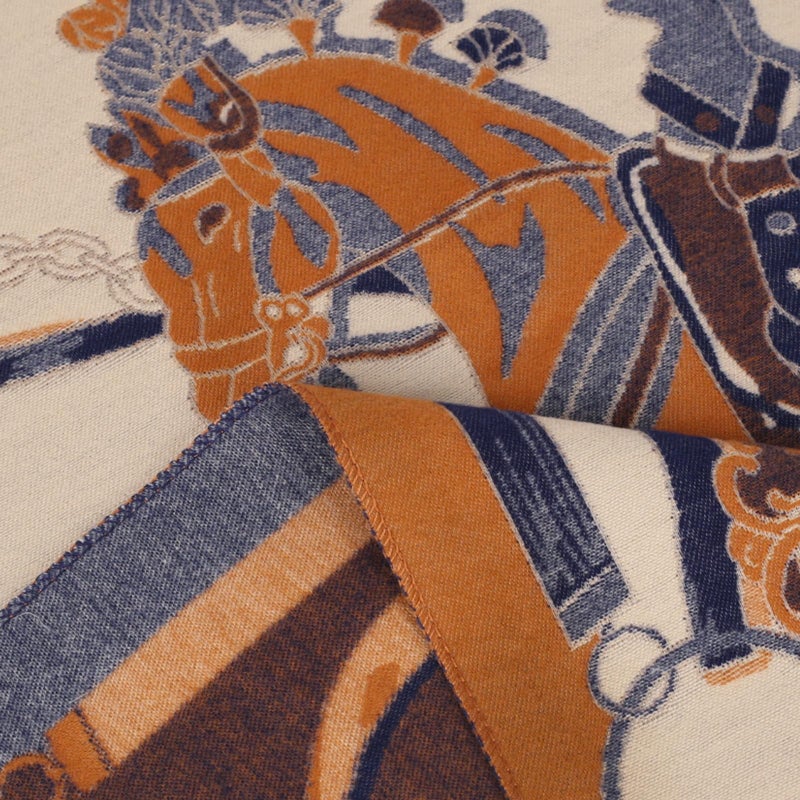 EXTREE Scarfs for Women Pashmina Silky Shawl Wrap for Evening Dressing Blanket Open Front Poncho Cape (AIS-beige-horse) - Image 4