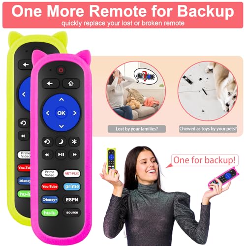 Maozhren (Pack of 2) Remote Compatible with Roku Players and Roku TV Remote, for Roku Box 1 2 3 4,Roku Express/+, Premiere/+, Ultra and TCL Hisense Onn Element Philips Roku TV with Anti-Lost Case - Image 4