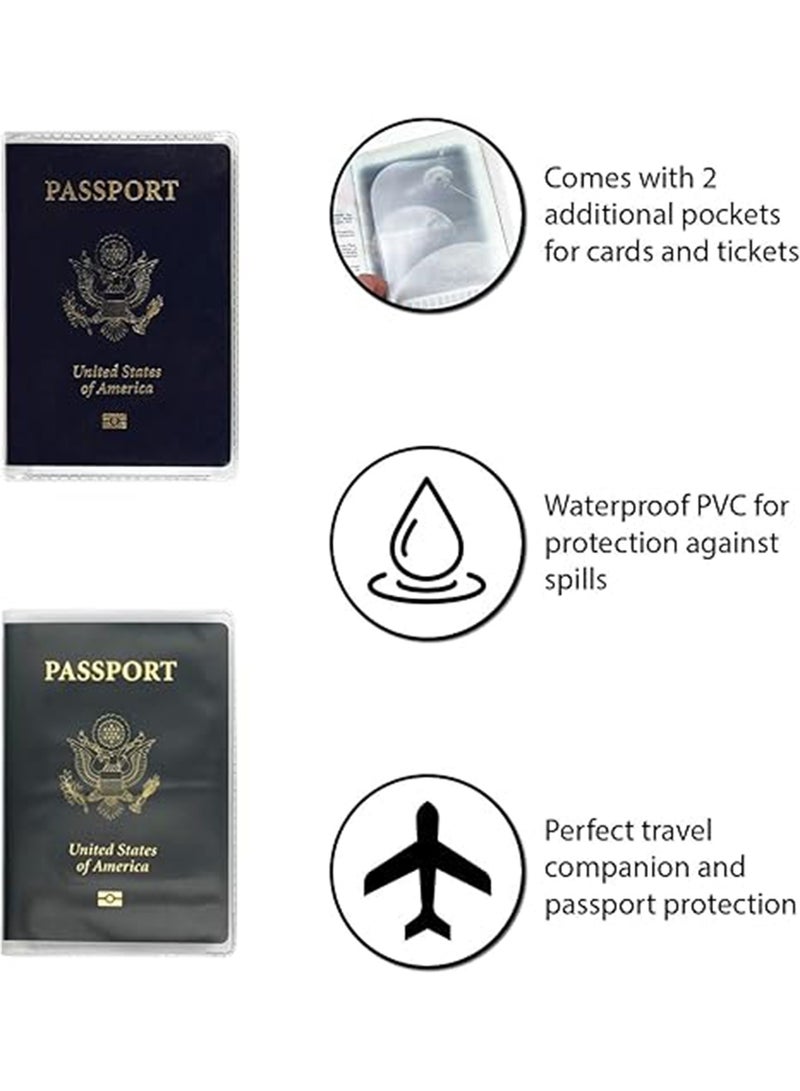 10 Pack Passport Holder for Travel Essentials, Passport Wallet Cover Case for Travel Must Haves Accessories,Passport Book Holders for Women and Men Clear  - Image 3