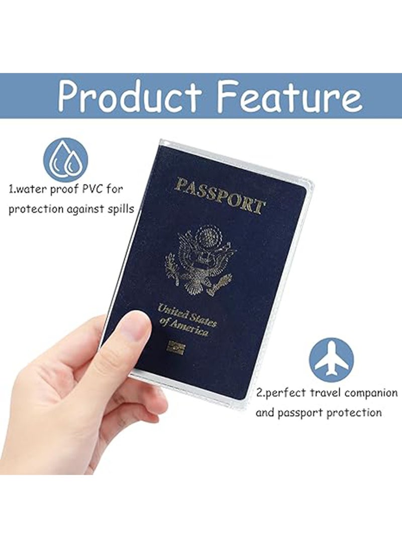 10 Pack Passport Holder for Travel Essentials, Passport Wallet Cover Case for Travel Must Haves Accessories,Passport Book Holders for Women and Men Clear  - Image 4