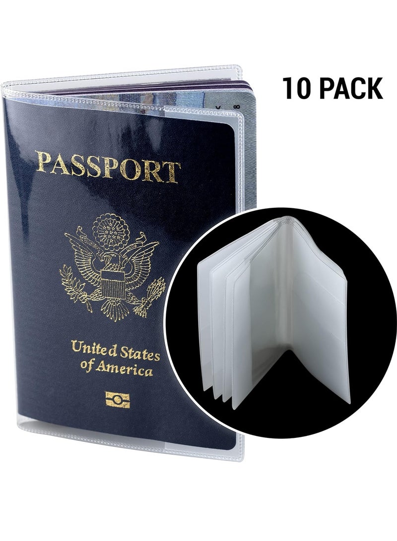 10 Pack Passport Holder for Travel Essentials, Passport Wallet Cover Case for Travel Must Haves Accessories,Passport Book Holders for Women and Men Clear  - Image 1