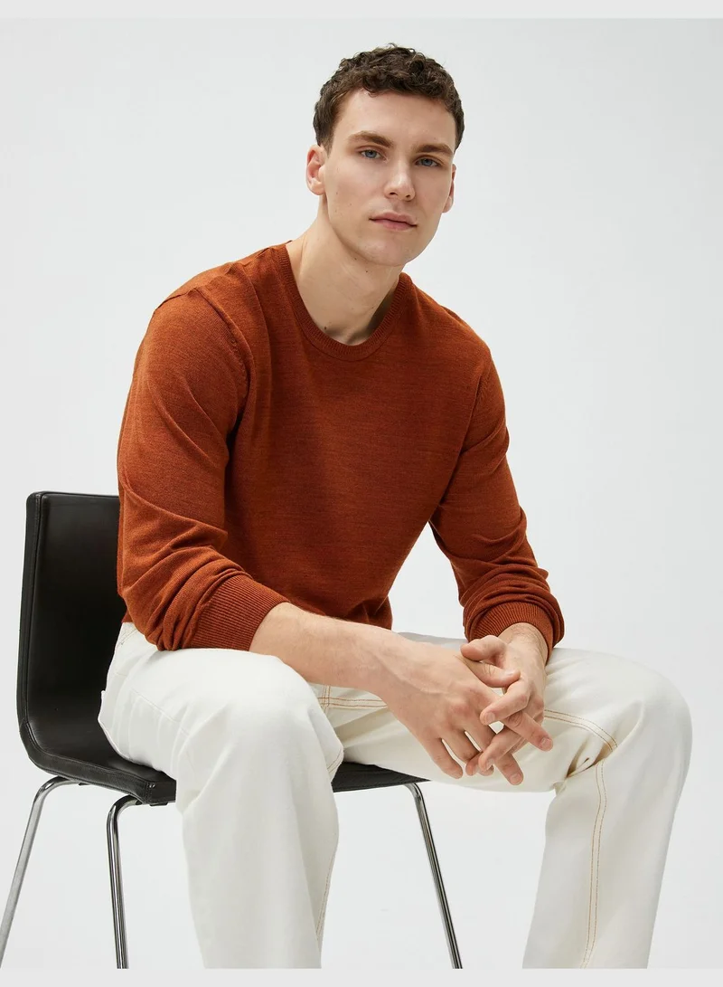 KOTON Basic Knitwear Sweater Crew Neck Slim Fit Long Sleeve