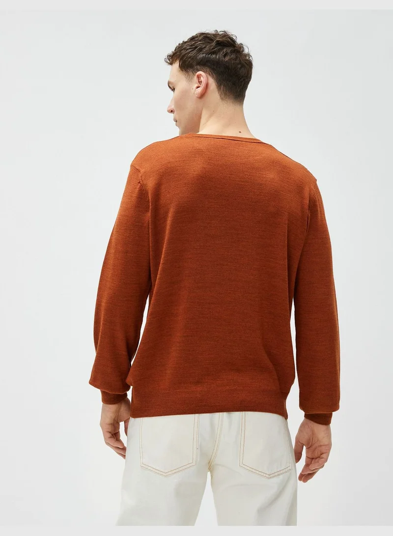 KOTON Basic Knitwear Sweater Crew Neck Slim Fit Long Sleeve