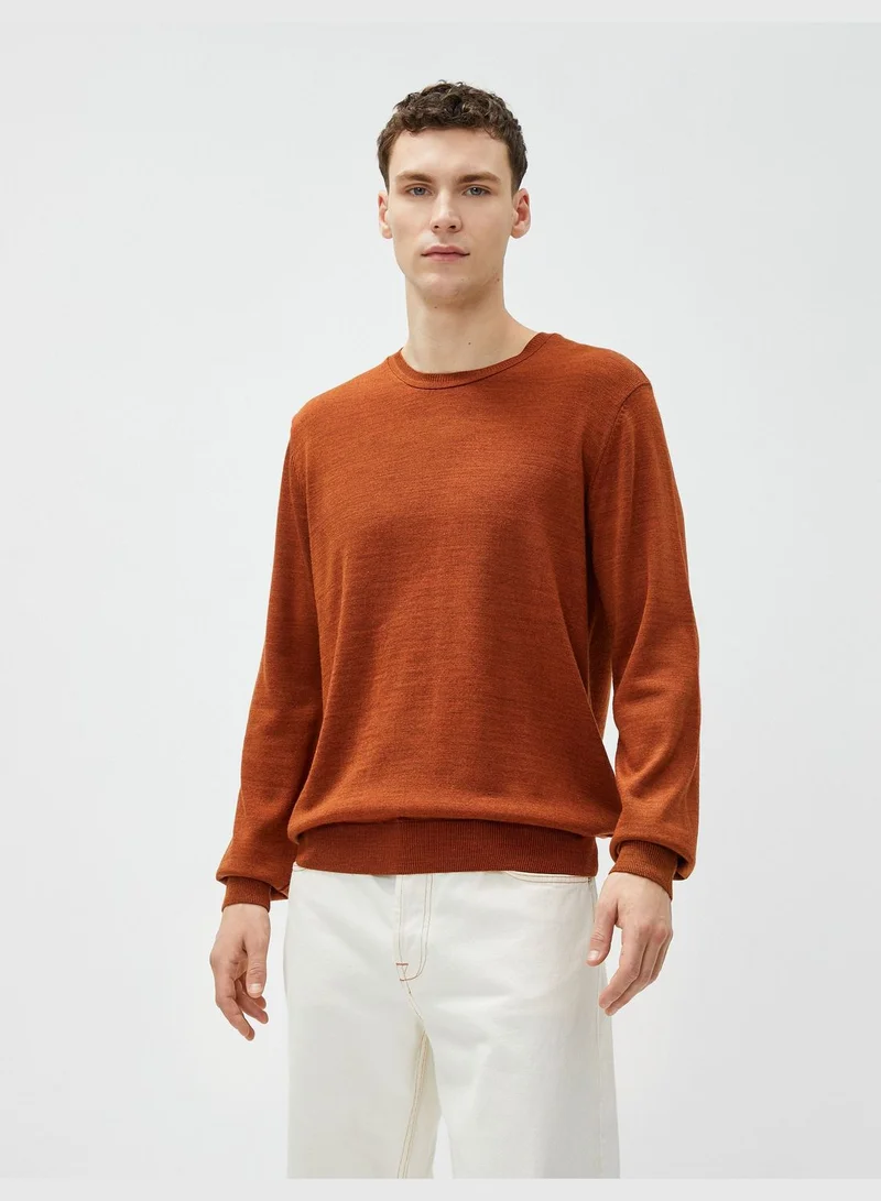 KOTON Basic Knitwear Sweater Crew Neck Slim Fit Long Sleeve