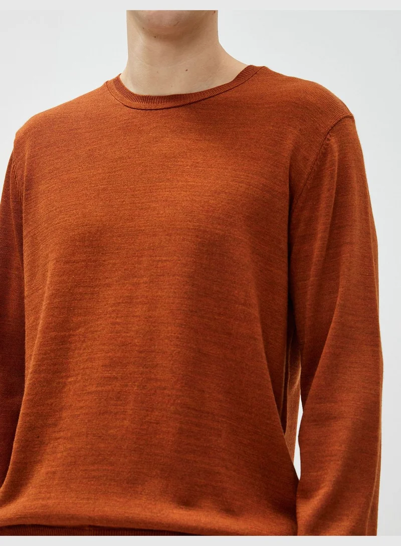 KOTON Basic Knitwear Sweater Crew Neck Slim Fit Long Sleeve