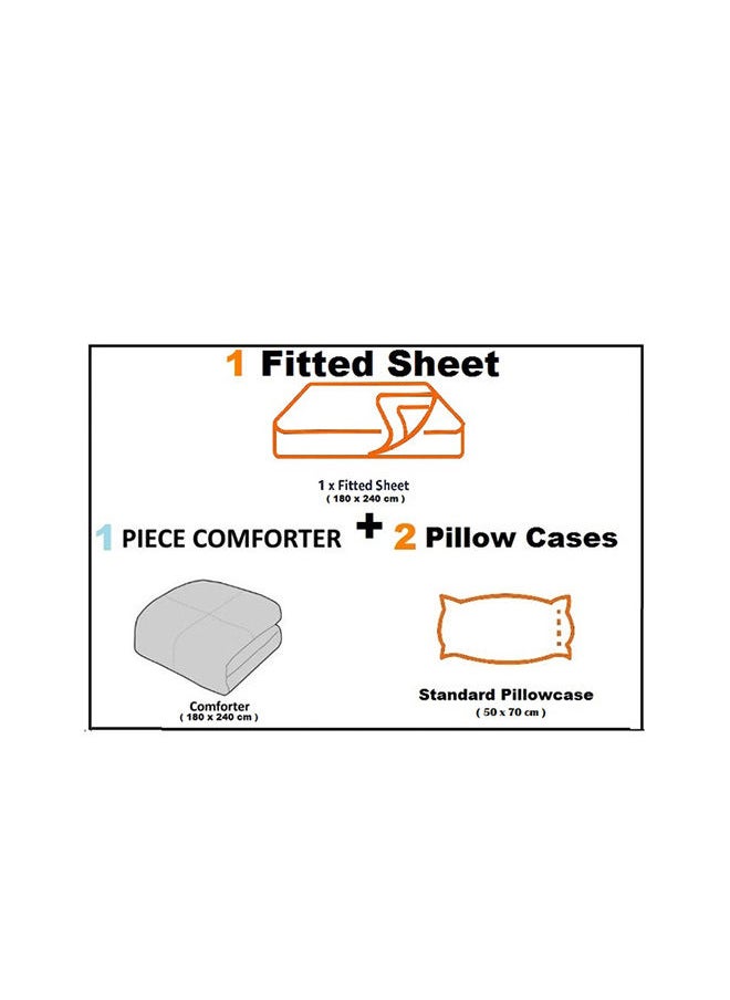 SIGNOOLA - Signoola Diamond Microfiber Heavy Comforter, 3.5 kg ,Set of 4 Piece (1 Comforter Blanket , 2 Pillow Cases , 1 Fitted sheet ), (180 cm x 240 cm), Super Soft Double Bed Blanket for Winter Mauve Color - Image 1
