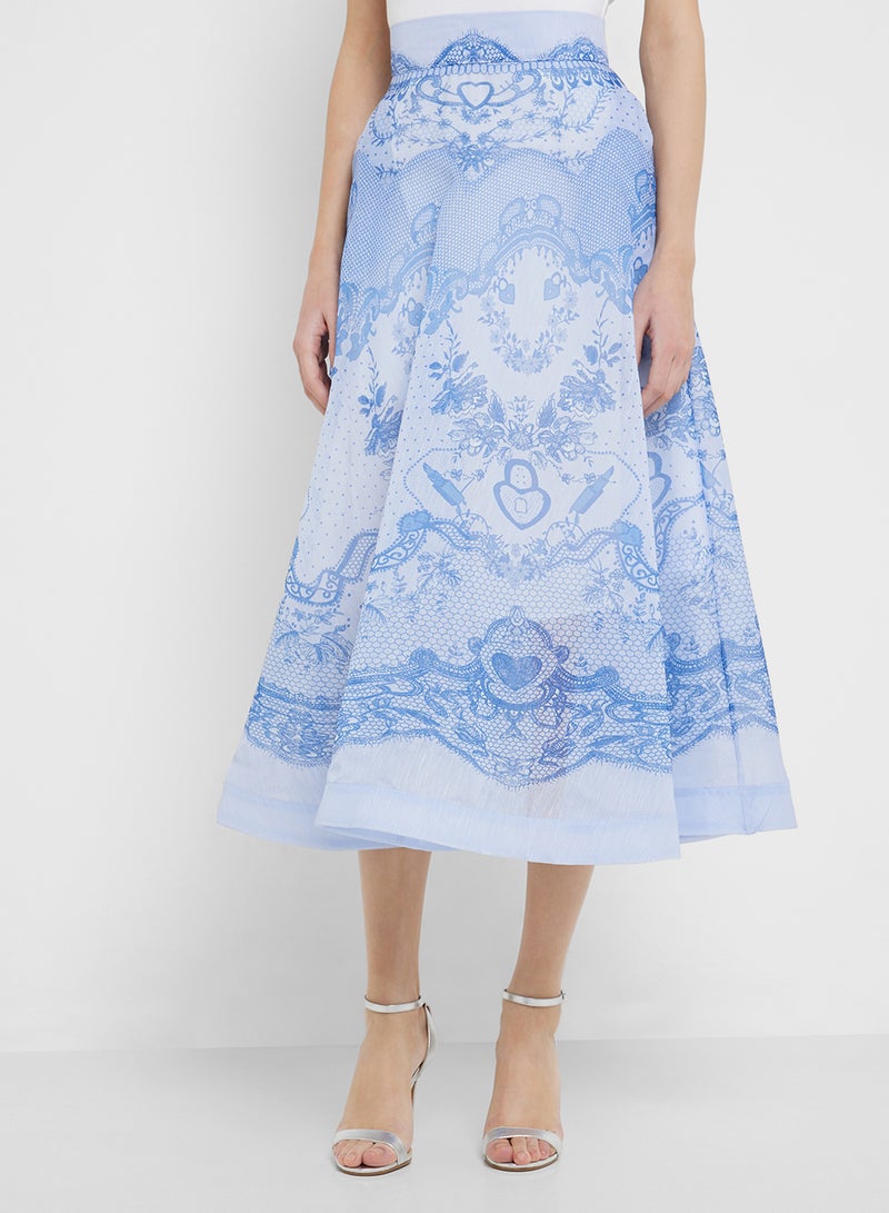 ايلا طقم بلوزة وتنورة بطبعة تجريدية - Image 4