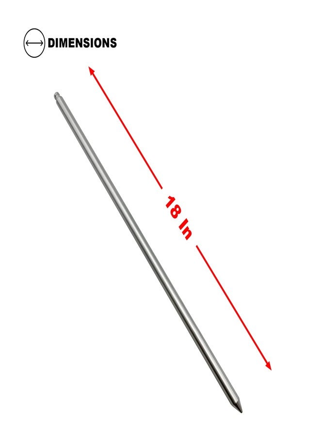 Poolzilla 1-Pack Safety Cover 18" Aluminum Lawn Spike for Pool Cover Installation, High Grade Aluminum Spike for Lawn and Landscape Area Assembly, 18" x 1/2" - Image 2