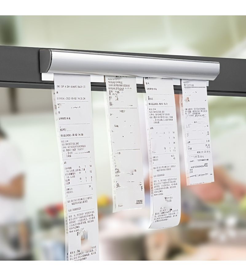 Stainless Steel Wall Mounted Order Holder 100cm Receipt Clip - Image 1