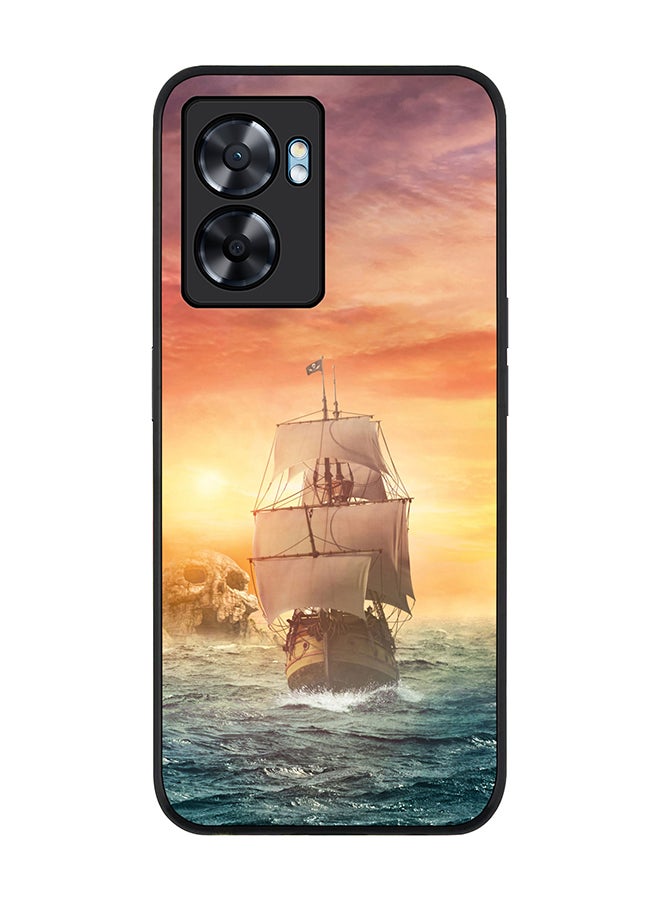 Stylizedd Rugged Black edge case for Oppo A77 5G / Oppo A57 5G, Slim fit Soft Case Flexible Cover - Skull Island - Image 1