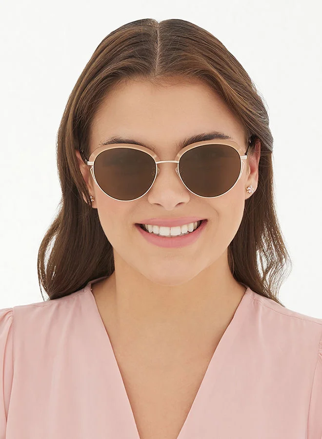 30 سندايز نظارة شمسية نسائية 30Sundays TULIP هندسية بحماية UV400 (بيج، بني)