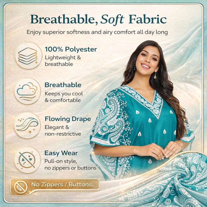 Oussum Plus Size Kaftan Dresses for Women, Polyester Summer Caftan Cover Up Maxi Beach Dress, 1Xâ€“3X - Image 2