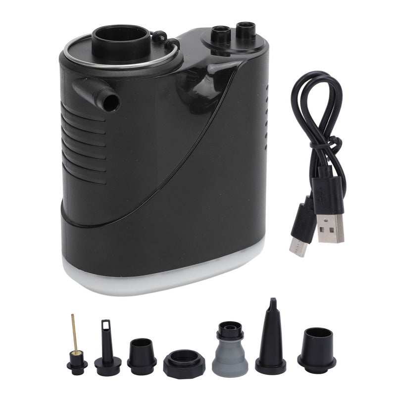 Portable Electric Air Pump: 2000mAh USB Rechargeable, 3.8kPa Fast Inflation, 4-in-1 Inflator Deflator Camping Light - Lightweight Compact Pump for Camping Beach Outdoor Travel - Image 1