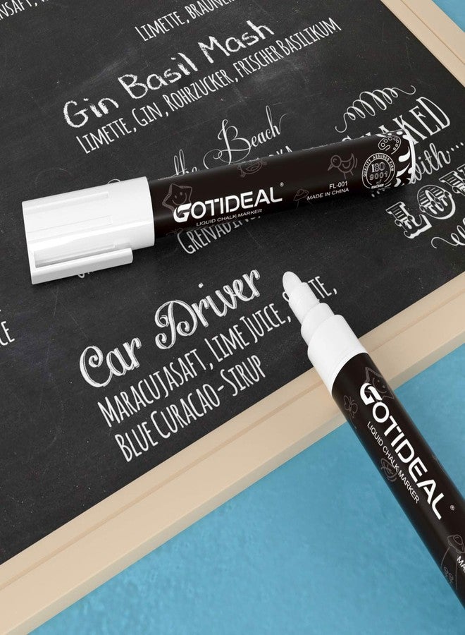 GOTIDEAL White Liquid Chalk Markers, 12 Pack Chalkboard Markers, Chalk Pens for Car Windows, Signs, Blackboard, Glass Painting, Erasable 6mm Reversible Chisel & Bullet Tip-… - Image 4