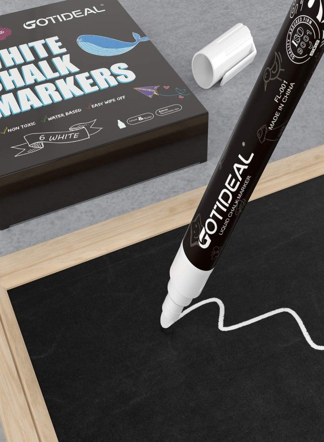 GOTIDEAL White Liquid Chalk Markers, 12 Pack Chalkboard Markers, Chalk Pens for Car Windows, Signs, Blackboard, Glass Painting, Erasable 6mm Reversible Chisel & Bullet Tip-… - Image 5