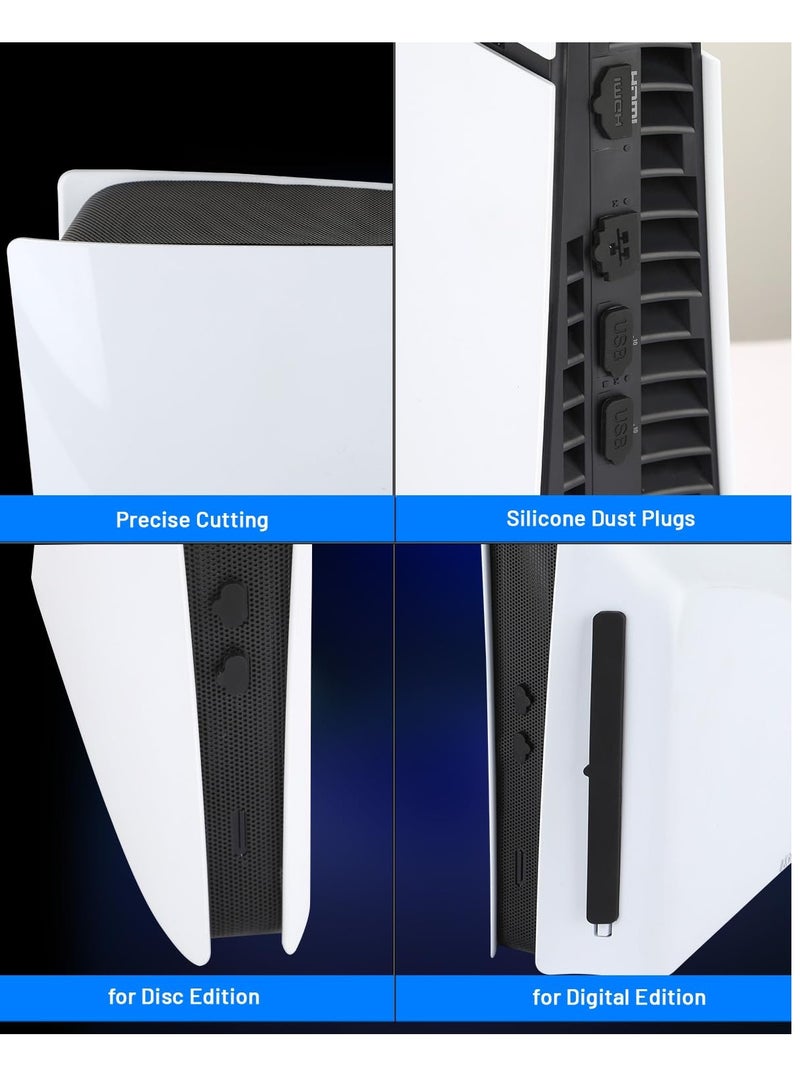 Excefore 8 in 1 Dust Cover Net for PS5 Slim with Dust Plugs, Heatsink Barrier, Pets Hair Anti-Dust Cover, Dustproof for PlayStation 5 Slim Console Disc & Digital Version, PS5 Slim Console Accessories  - Image 5