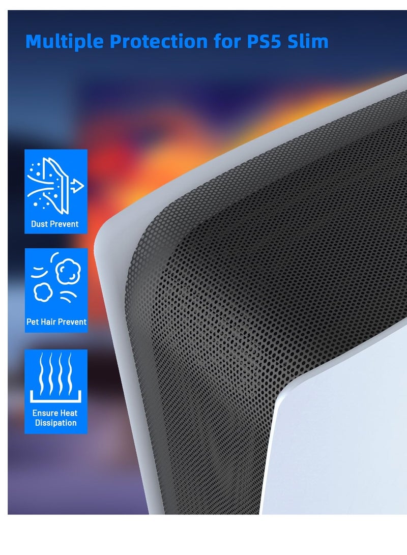 Excefore 8 in 1 Dust Cover Net for PS5 Slim with Dust Plugs, Heatsink Barrier, Pets Hair Anti-Dust Cover, Dustproof for PlayStation 5 Slim Console Disc & Digital Version, PS5 Slim Console Accessories  - Image 3