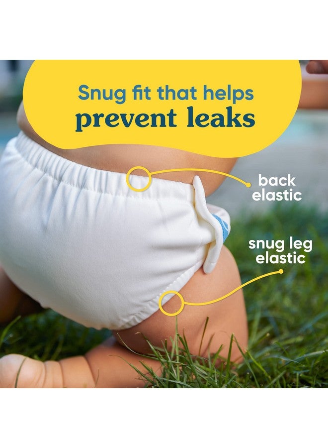 Charlie Banana Reusable Washable Swim Diaper, Easy On and Off Snaps for Baby Girls Boys, Soft and Snug Waterproof Fit to Prevent Leaks - White, Size L (22-34 lbs) - Image 2