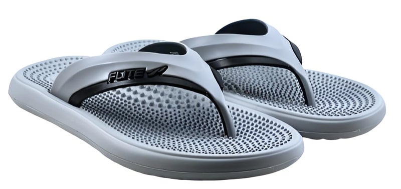 FLITE Men's Slides/Slipper/Sandals/Shoes/Daily Use Slipper (Grey-Black, UK Footwear Size System, Adult, Men, Numeric, Medium, 8) - Image 3