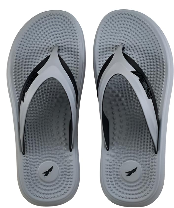 FLITE Men's Slides/Slipper/Sandals/Shoes/Daily Use Slipper (Grey-Black, UK Footwear Size System, Adult, Men, Numeric, Medium, 8) - Image 4